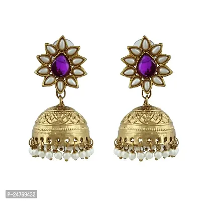 Kshitij Jewels Women's Pretty Earring - Purple [KJM096]-thumb0
