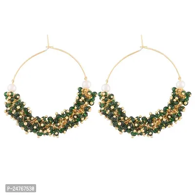 Kshitij Jewels Women's Pretty Alloy Earring - Green [KJN012]