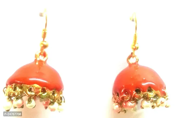 Kshitij Jewels Women's Trendy Earring - Orange [KJD029]-thumb0