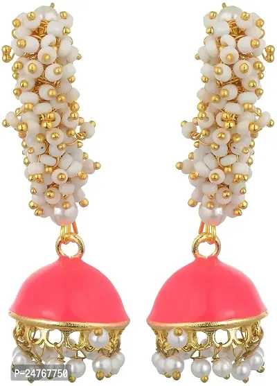 Kshitij Jewels Women's Trendy Metal Earring - Pink [KJS036]