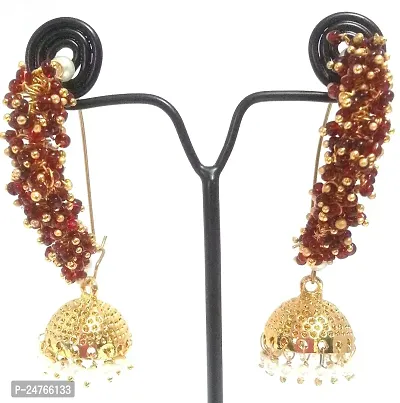 Kshitij Jewels Women's Pretty Earring - Red [KJN103]