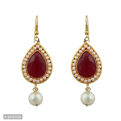 Kshitij Jewels Women's Trendy Earring - Red [KJ303]