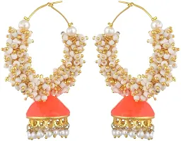 Kshitij Jewels Women's Beautiful Earrings - Orange [KJS074]-thumb1