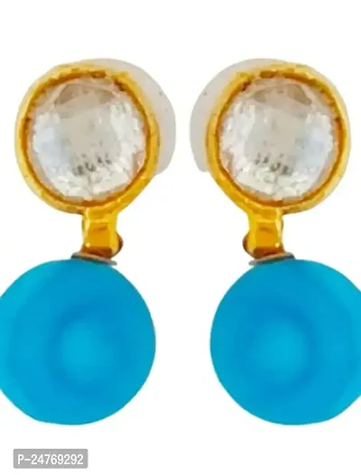 Kshitij Jewels Women's Attractive Alloy Earring - Blue [KJP146]