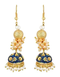 Kshitij Jewels Women's Trendy Alloy Earring - Blue [KJS323]-thumb1