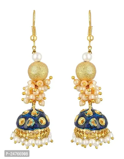 Kshitij Jewels Women's Trendy Alloy Earring - Blue [KJS323]-thumb2