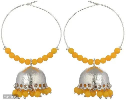 Kshitij Jewels Women's Fancy Metal Earring - Yellow [KJS161]