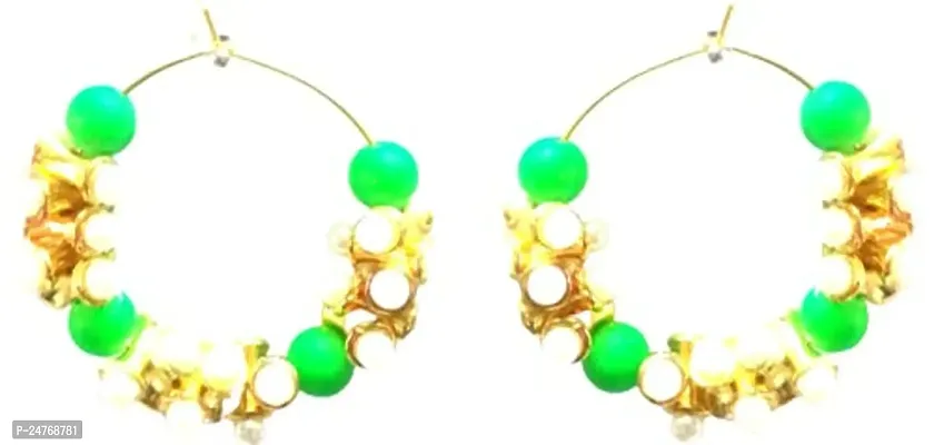 Kshitij Jewels Women's Pretty Alloy Earring - Green [KJN140]