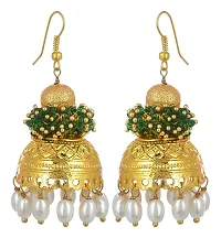 Kshitij Jewels Women's Pretty Earrings - Green [KJN137]-thumb1