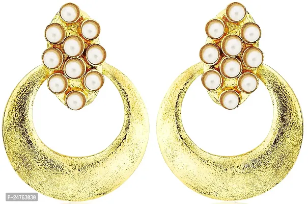 Kshitij Jewels Women's Trendy Alloy Earrings - Gold [KJM002]
