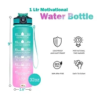 Motivational Wter Bottle 1 litre Sipper Bottle For Adults With Time Measurement Non-Toxic Water bottle multicolour-thumb3