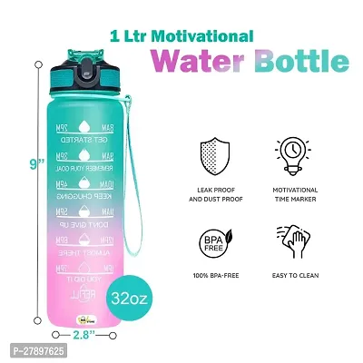 Motivational Wter Bottle 1 litre Sipper Bottle For Adults With Time Measurement Non-Toxic Water bottle multicolour-thumb4