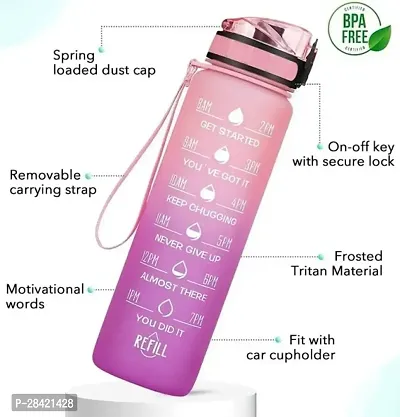 900 Ml Water Bottle with Straw  Leakproof  BPA Free-thumb0