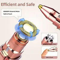 2 in 1 Rechargeable Facial Hair Remover with Replaceable Heads, Professional Painless Personal Hair Removal Eyebrow Razor with Indicator Lights,trimmer Rose Gold-thumb4