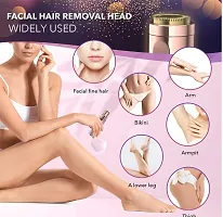 2 in 1 Rechargeable Facial Hair Remover with Replaceable Heads, Professional Painless Personal Hair Removal Eyebrow Razor with Indicator Lights,trimmer Rose Gold-thumb1
