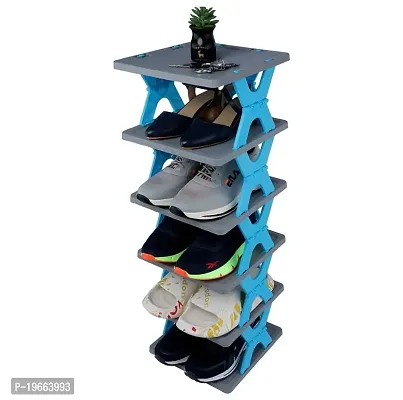 N4X4 KITCHENWARE 6 Tier Shoes Stand | Shoe Storage Organizer for Bedroom Entryway| Collapsible Plastic Shoe Rack, Shoe Stand for Home-thumb0
