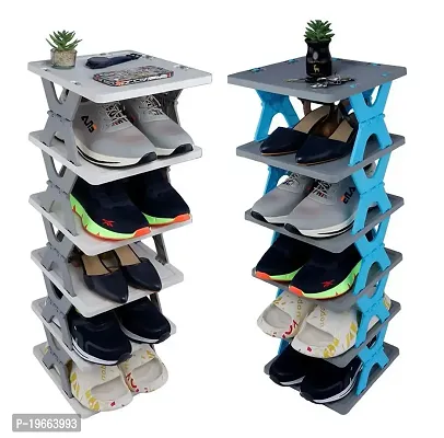 N4X4 KITCHENWARE 6 Tier Shoes Stand | Shoe Storage Organizer for Bedroom Entryway| Collapsible Plastic Shoe Rack, Shoe Stand for Home-thumb5