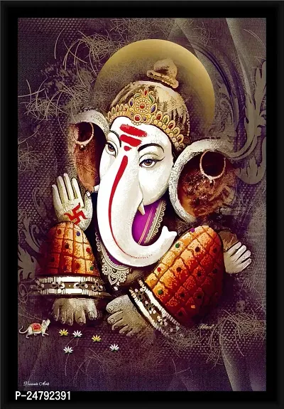 Inkart Ganesh Religious Wall Photo Frame (13x19 Inches) for Home  Office (Ganesha D.No_02)-thumb0