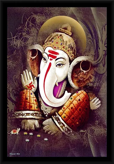 Inkart Ganesh Religious Wall Photo Frame (13x19 Inches) for Home & Office