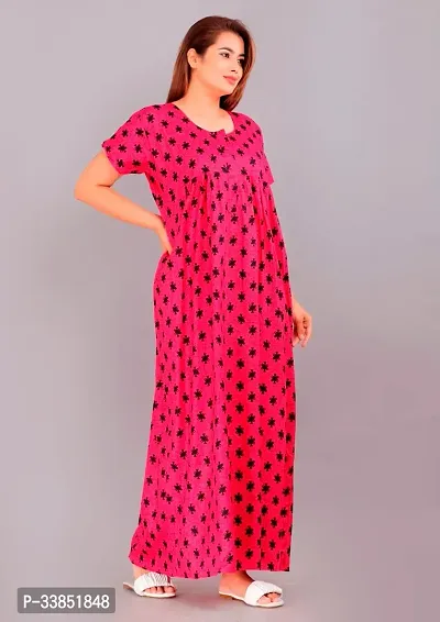 Elegant Cotton Printed Nighty For Women-thumb0