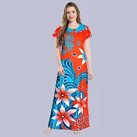 Elegant Multicolored Cotton Printed Nightdress For Women Pack Of 2-thumb1