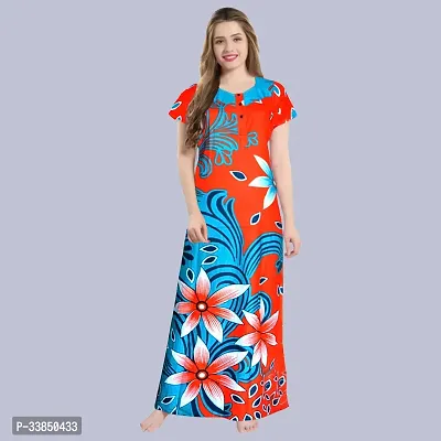 Elegant Multicolored Cotton Printed Nightdress For Women Pack Of 2-thumb2