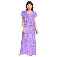 Elegant Multicolored Cotton Printed Nightdress For Women Pack Of 2-thumb3