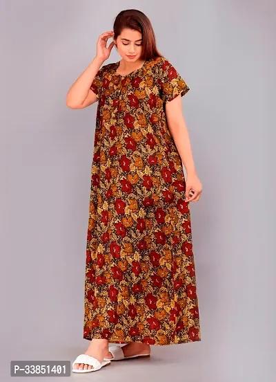 Elegant Cotton Printed Nighty For Women-thumb0