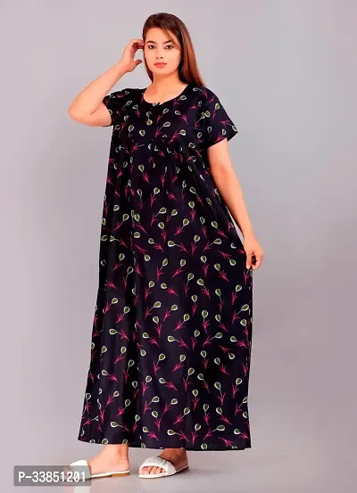 Elegant Cotton Printed Nighty For Women-thumb0