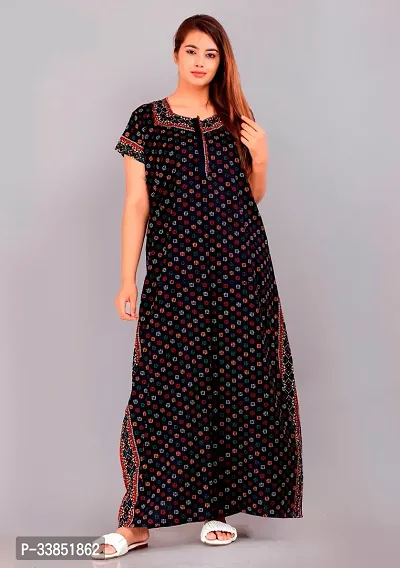 Elegant Cotton Printed Nighty For Women-thumb0