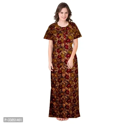 Elegant Cotton Printed Nighty For Women-thumb0