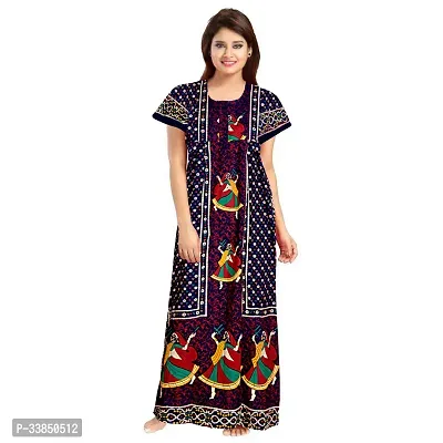 Elegant Multicolored Cotton Printed Nightdress For Women Pack Of 2-thumb2