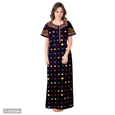 Elegant Cotton Printed Nighty For Women-thumb0