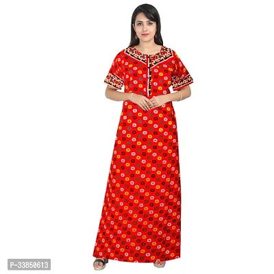 Elegant  Cotton Printed Nightdress For Women-thumb0