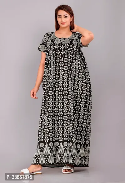 Elegant Cotton Printed Nighty For Women-thumb0