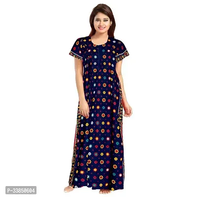 Elegant  Cotton Printed Nightdress For Women-thumb0