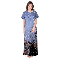 Elegant Multicolored Cotton Printed Nightdress For Women Pack Of 2-thumb2