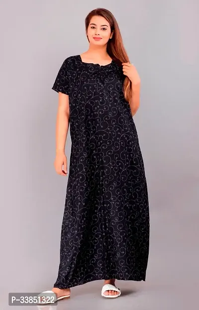 Elegant Cotton Printed Nighty For Women-thumb0