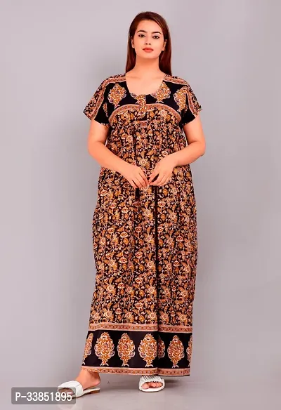 Elegant Cotton Printed Nighty For Women-thumb0