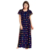 Elegant Multicolored Cotton Printed Nightdress For Women Pack Of 2-thumb1