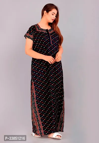 Elegant Cotton Printed Nighty For Women-thumb0