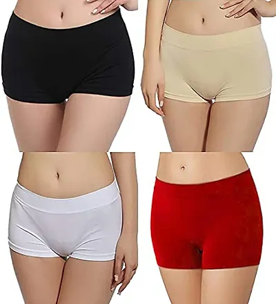 ASJAR Seamless Boyshort Panties for Women Briefs for Women Sexy, Women's /Boxer for Girls/Long Panty (Free Size) (3) Multi-Color