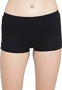 ASJAR Seamless Boyshort Panties for Women Shorts Panty high Waist Shorts Women no Panty Lines- (Free Size 30-38)(Pack of 3)(Multi Colored) (Black)-thumb1