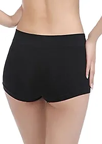 ASJAR Seamless Boyshort Panties for Women Shorts Panty high Waist Shorts Women no Panty Lines- (Free Size 30-38)(Pack of 3)(Multi Colored) (Black)-thumb2