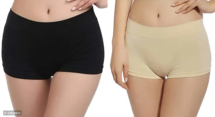 Buy ASJAR Seamless Boyshort Panties for Women Shorts Panty high Waist Shorts  Women no Panty Lines- (Free Size 30-38)(Pack of 3)(Multi Colored)  (Black-Skin) Online In India At Discounted Prices