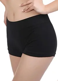 ASJAR Seamless Boyshort Panties for Women Shorts Panty high Waist Shorts Women no Panty Lines- (Free Size 30-38)(Pack of 3)(Multi Colored) (Black)-thumb3