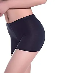 ASJAR Seamless Boyshort Panties for Women Shorts Panty high Waist Shorts Women no Panty Lines- (Free Size 30-38)(Pack of 3)(Multi Colored) (Black)-thumb4