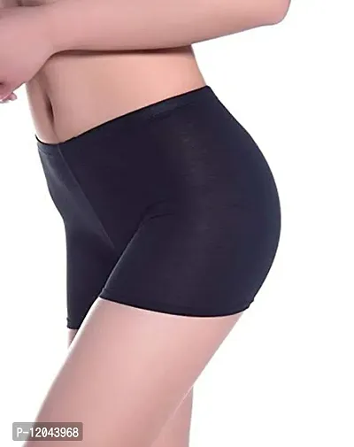 ASJAR Seamless Boyshort Panties for Women Shorts Panty high Waist Shorts Women no Panty Lines- (Free Size 30-38)(Pack of 3)(Multi Colored) (Black)-thumb5