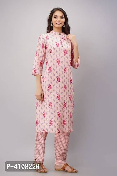 Women's Printed Cotton Kurta with Pant Set