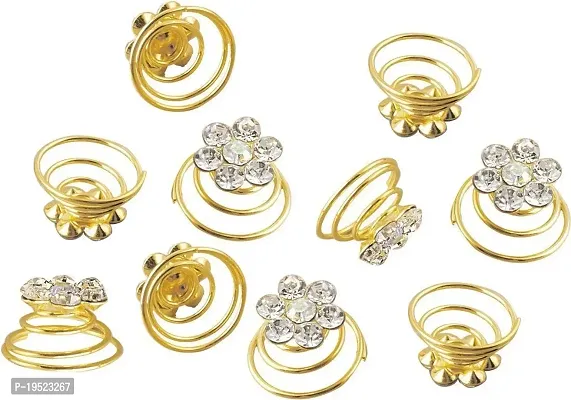 Glamyou Women's Twist Juda Springs Hair Pin Accessories (Golden) - Set of 12-thumb0